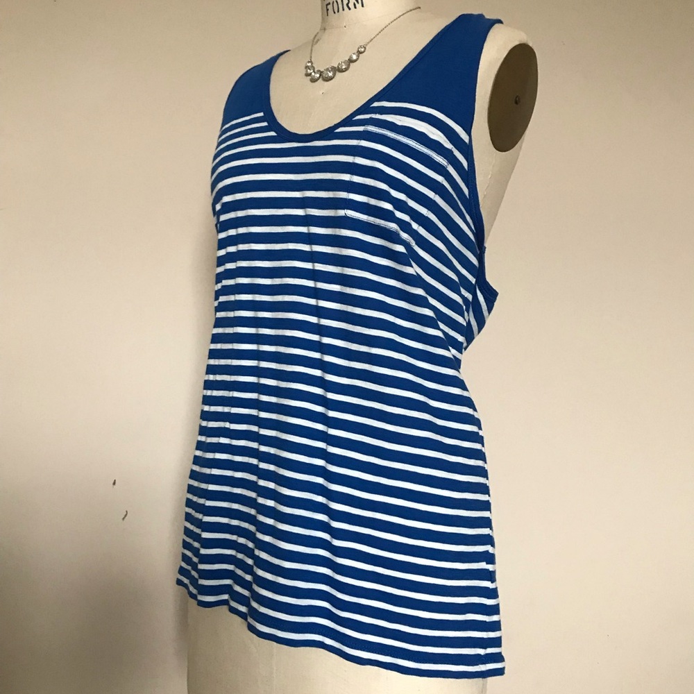 j. crew blue tank top, size XL.